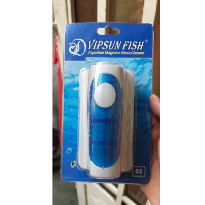 Cọ bể cá nam châm vf03 kính dày từ 12mm - 15mm rửa kính bể cá cảnh mini vipsun fish