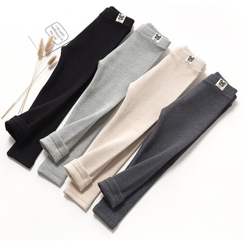 Quần legging cho bé gái từ 10-32 kg, chất vải tăm mềm mịn, ấm áp