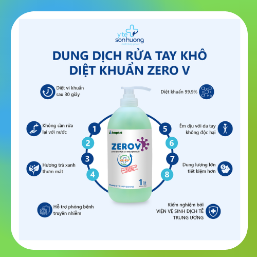 Dung dịch rửa tay khô diệt khuẩn Zero V 1 lít