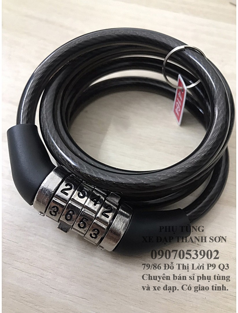 Khoá dây xe máy xe đạp 4 số