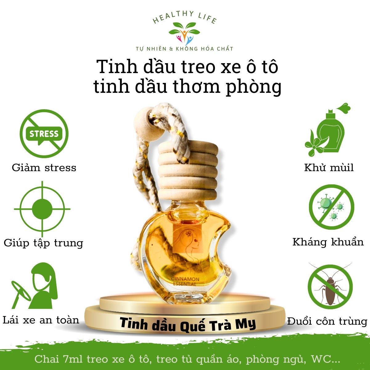 Tinh dầu treo xe ô tô quế thơm phòng nguyên chất Tinh dầu dầu xông thơm