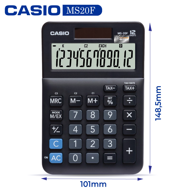 Máy tính casio ms-20f - chính hãng bitex, bảo hành 7 năm