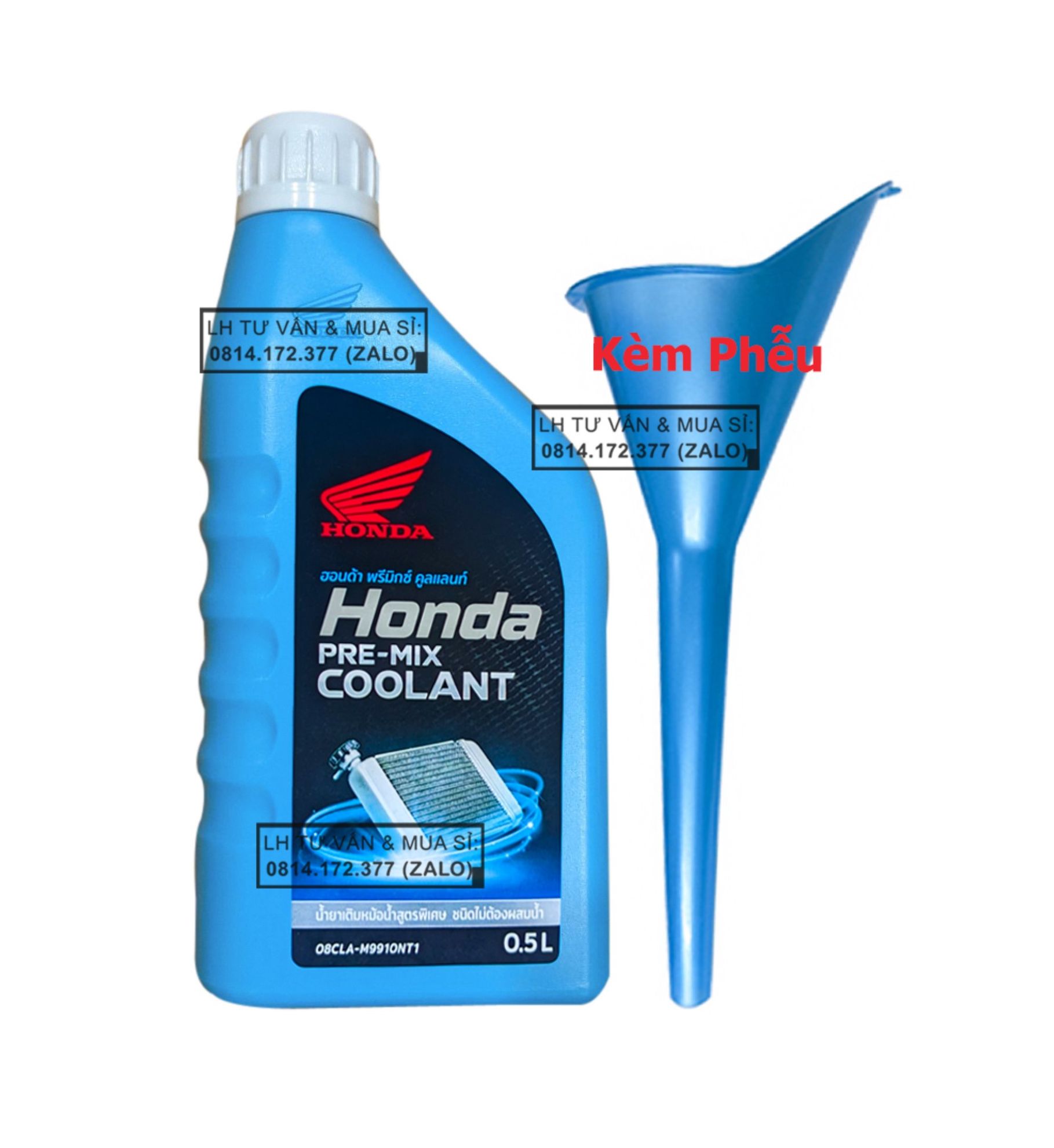 Nước làm mát động cơ xe máy Honda Coolant Pre Mix 500ml ( 0.5L ) ( Thailand) + Kèm phễu
