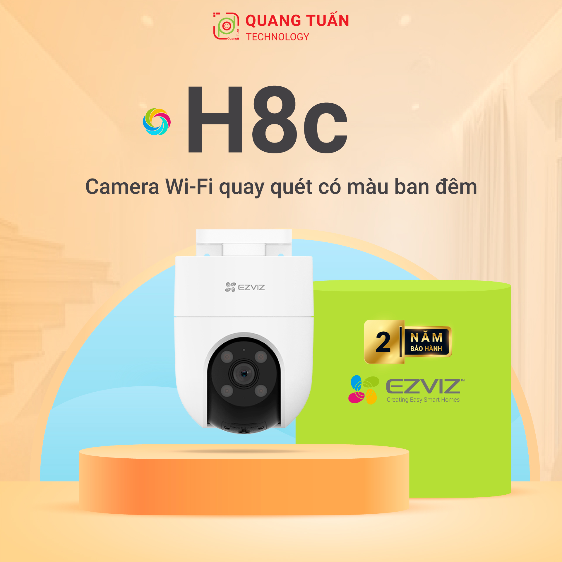 [EZVIZ] [NEW] Camera H8c 2MP - 3MP - 4MP Xoay 360° WI-FI Quay Quét Ngoài Trời H.265 Có Màu Ban Đêm - Đàm Thoại 2 Chiều - Phát Hiện Dáng Người Sử Dụng Công Nghệ AI - Còi Báo Động & Đèn Nhấp Nháy Cảnh Vệ