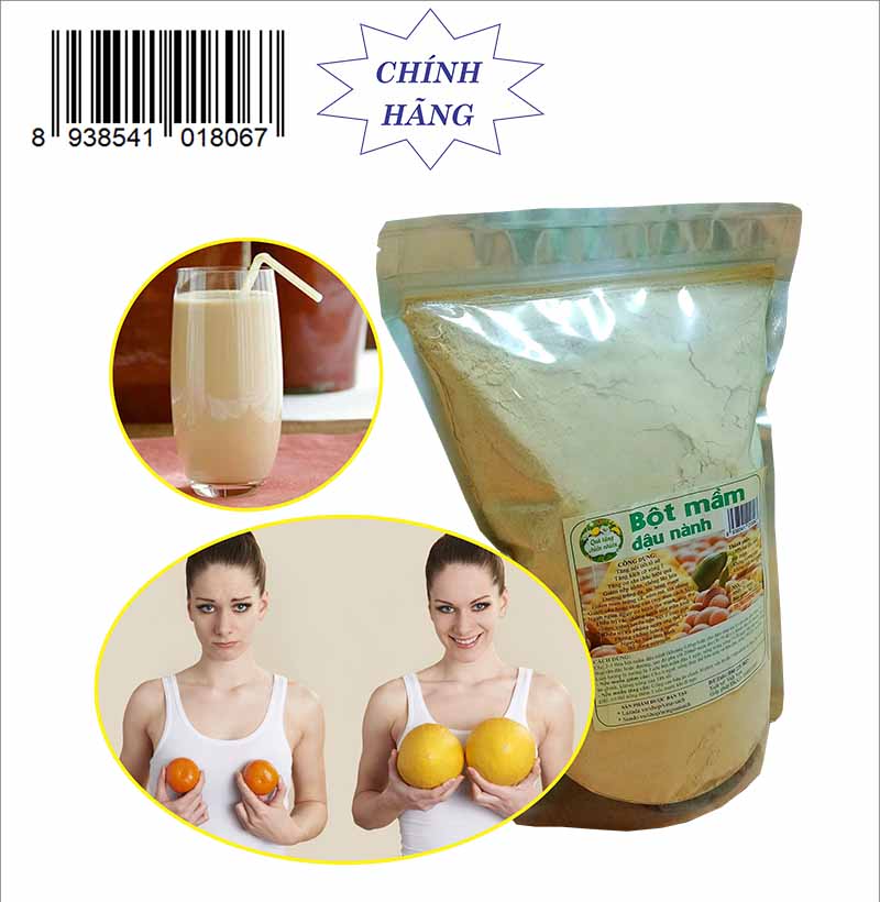 1KG Bột mầm đậu nành (Tăng vòng 1 hiệu quả) - Mẫu túi Zip.