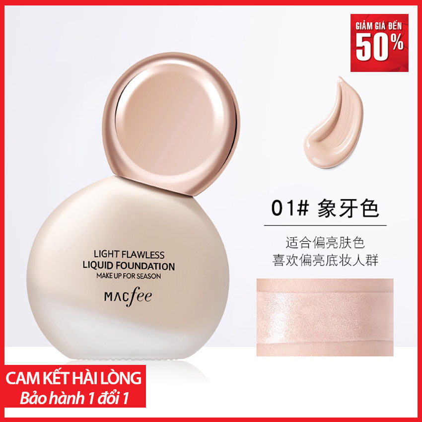 [SUPER SALE] Kem Nền Trang Điểm Cao Cấp; Kem Dạng Lỏng; 30ml; Siêu Che Phủ Khuyết Điểm; Giúp Da Trắng Sáng Tự Nhiên; Dưỡng Ẩm; Tạo Nên 1 Làn Da Mịn Màng; Đẹp Tự Nhiên Không Tì Vết