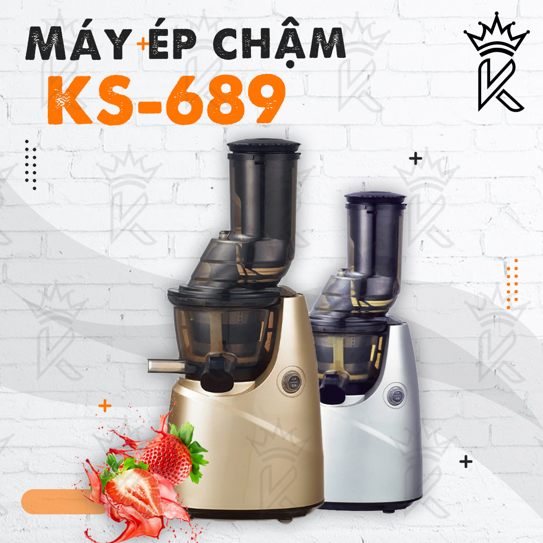 Máy ép chậm KS 689 - Máy ép trái cây miệng rộng - Máy ép hoa quả đa năng chính hãng