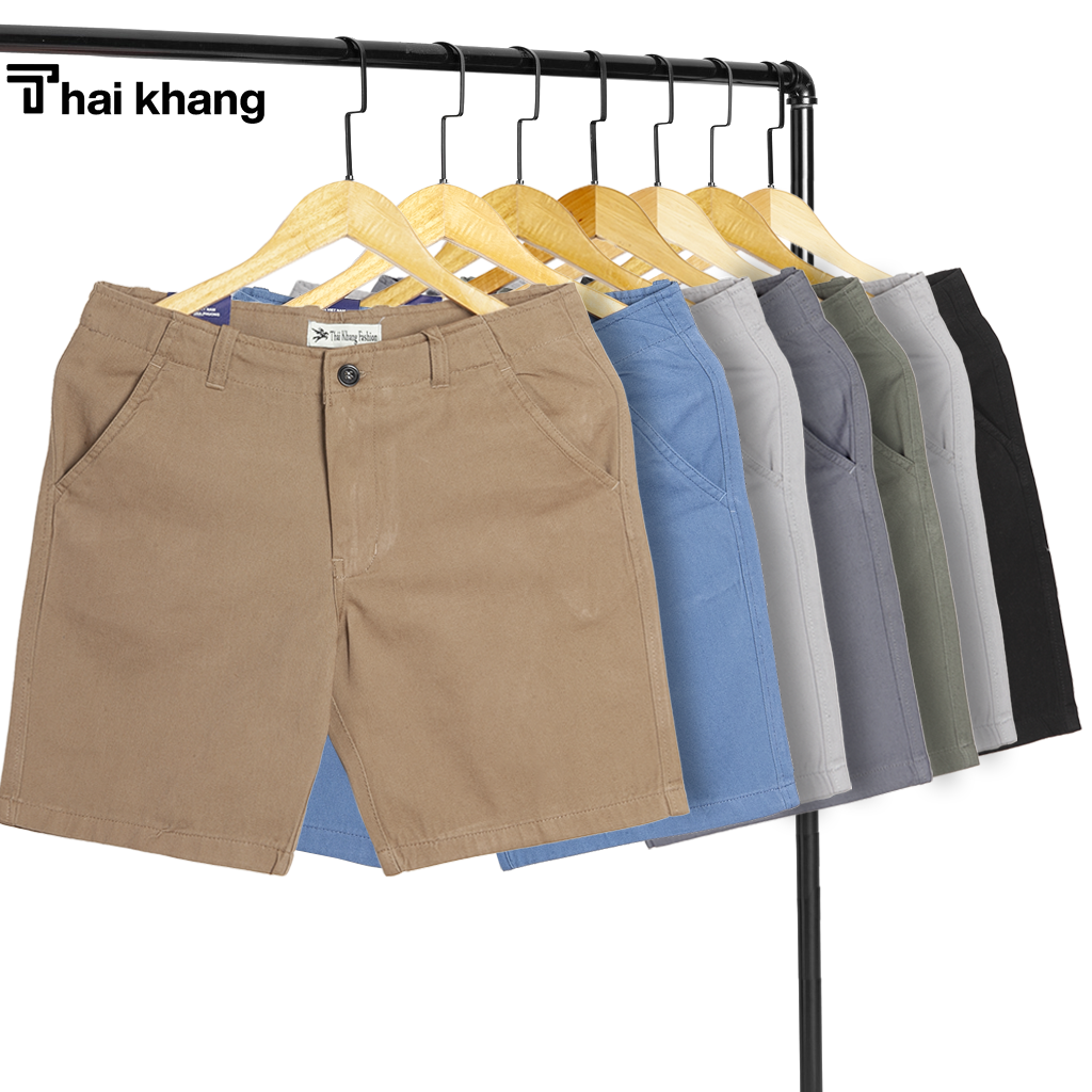 quần short kaki nam  THÁI KHANG vải cotton 100% dày mềm QKAKI12