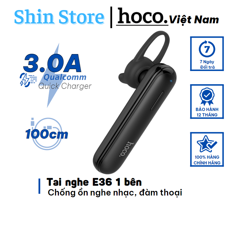 Tai nghe bluetooth hoco e36 1 bên, chống ồn nghe nhạc, đàm thoại -shinstore