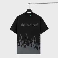 Áo thun tay lỡ The Bad God Black Fire tee