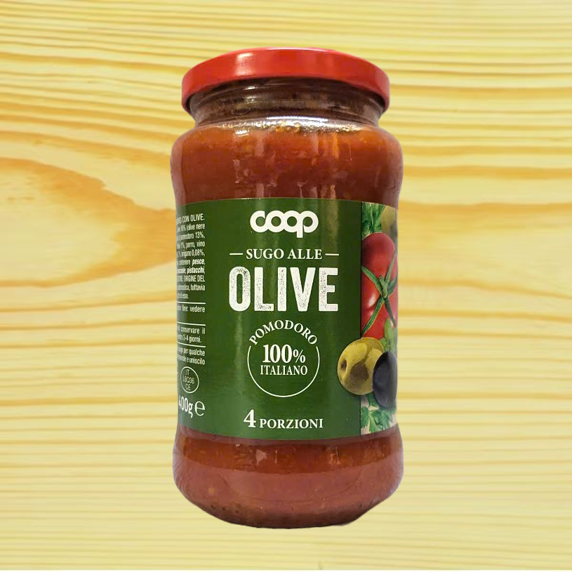 COOP [Lọ TT OLIVE 400g] SỐT CÀ CHUA VÀ Ô LIU Ý Podomoro Olive Sauce