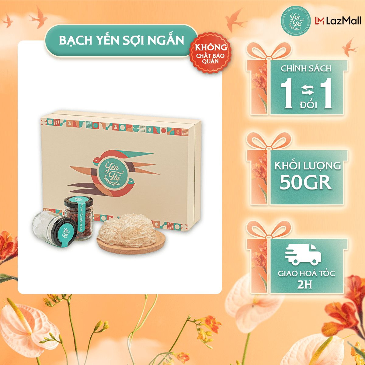 - tổ yến tinh chế - bạch yến sợi ngắn yến thị-hộp quà tặng cao cấp - giao hàng 2h tp.hcm