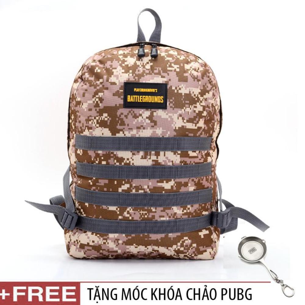 Balo PUBG kiểu dáng nam đi học siêu bền+ Tặng móc khóa chảo in logo PUBG