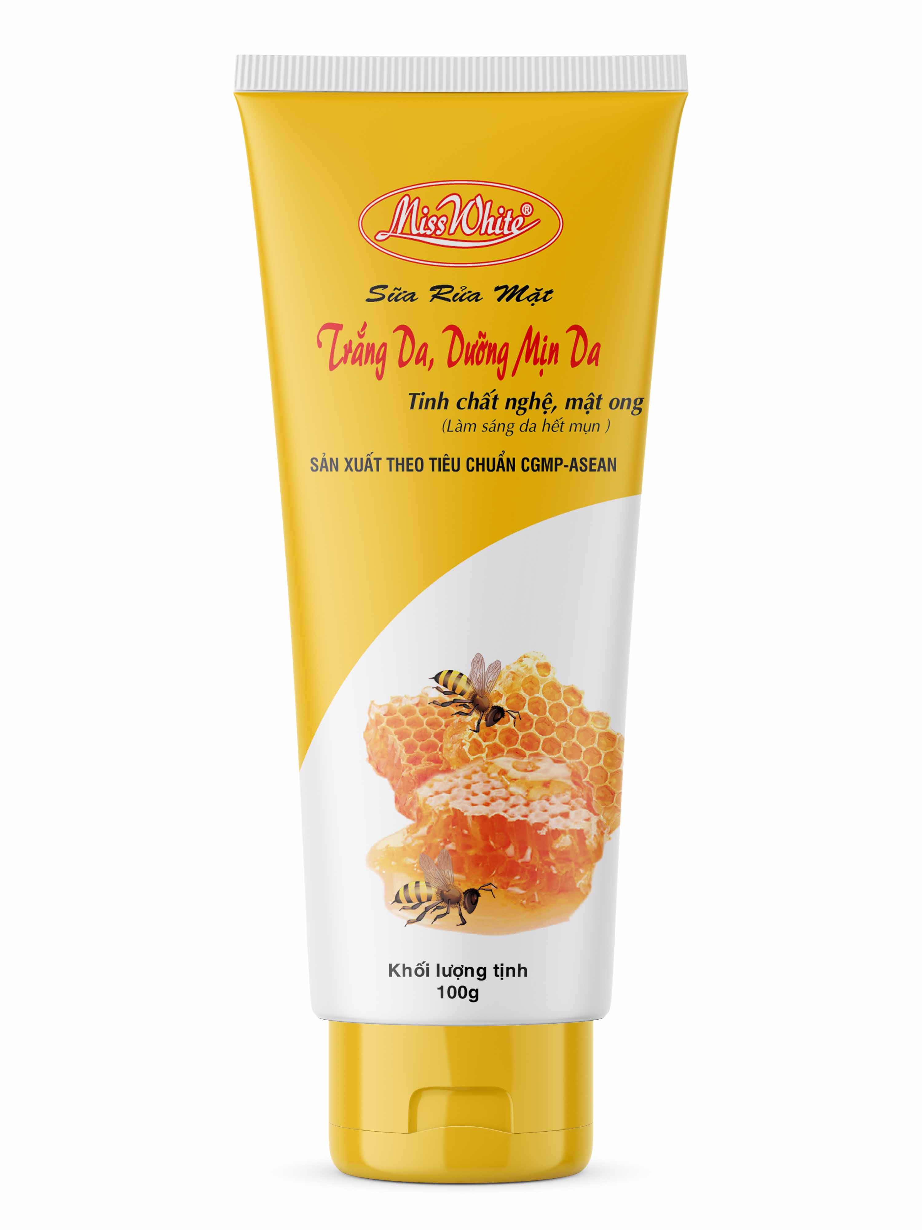 [HCM]Sữa Rửa Mặt Trắng Da Dưỡng Mịn Da miss white mật ong 100g