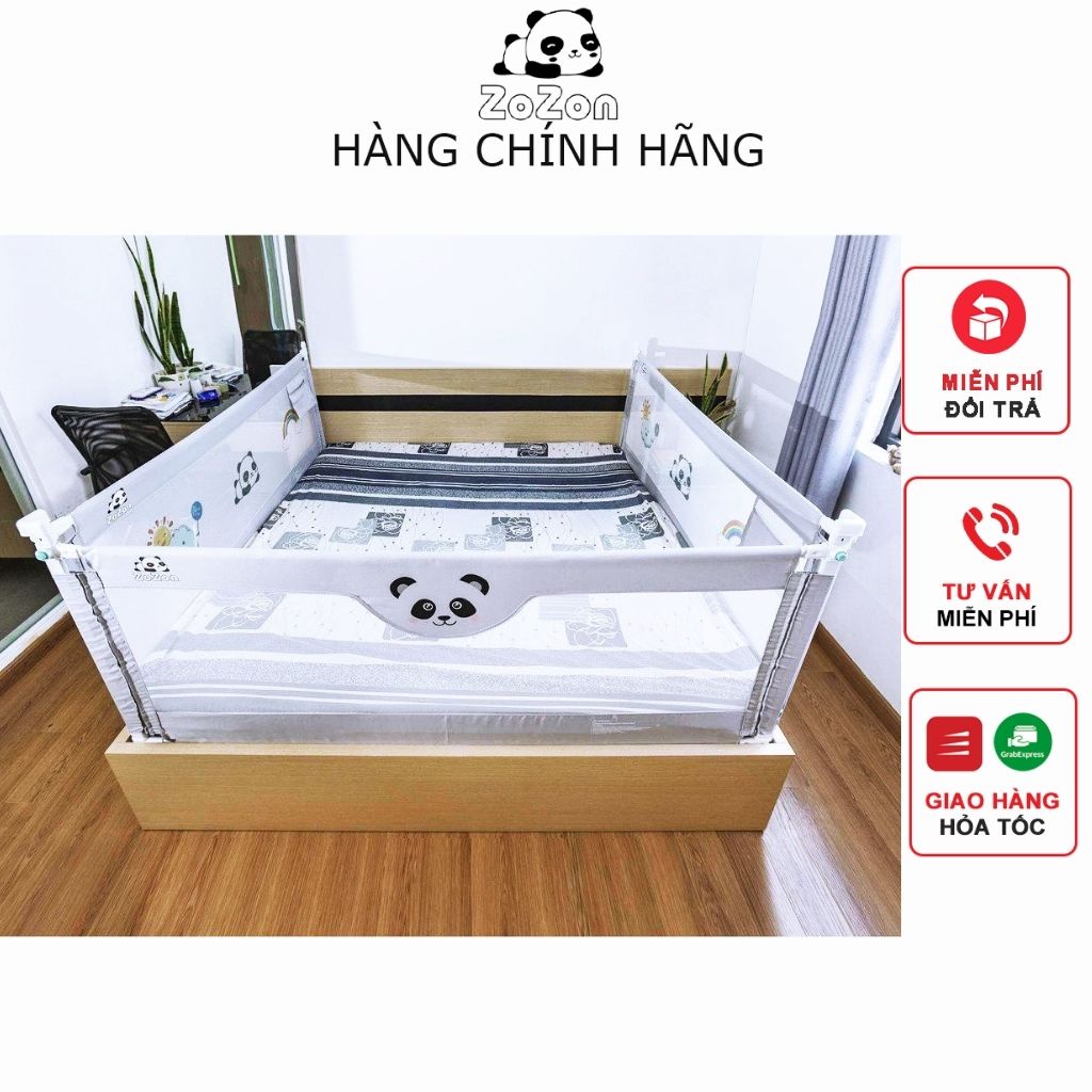 Thanh chắn giường cho bé] chặn giường an toàn 1m6 1m8 2m 2m2 phân phối chính hãng zozon