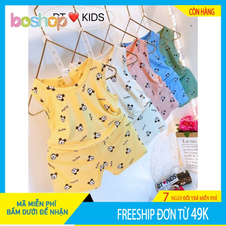 Xả kho bộ quần áo sát nách, ba lỗ cho bé vải petit thun lạnh cao cấp