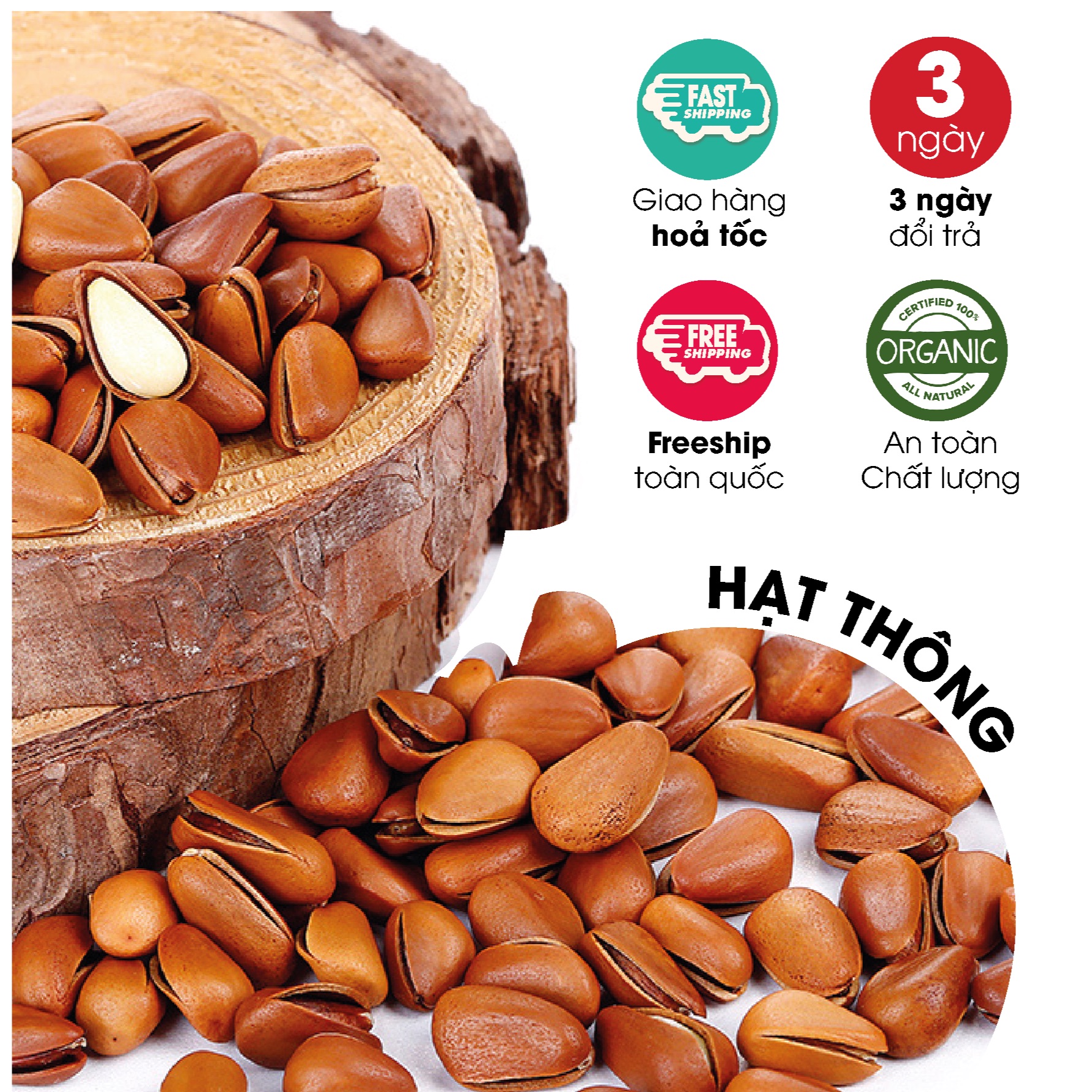 Hạt thông sấy nguyên vị ăn vặt mẹ bầu/ ăn vặt ăn kiêng/ ăn vặt healthy lành mạnh/ ăn vặt giảm cân