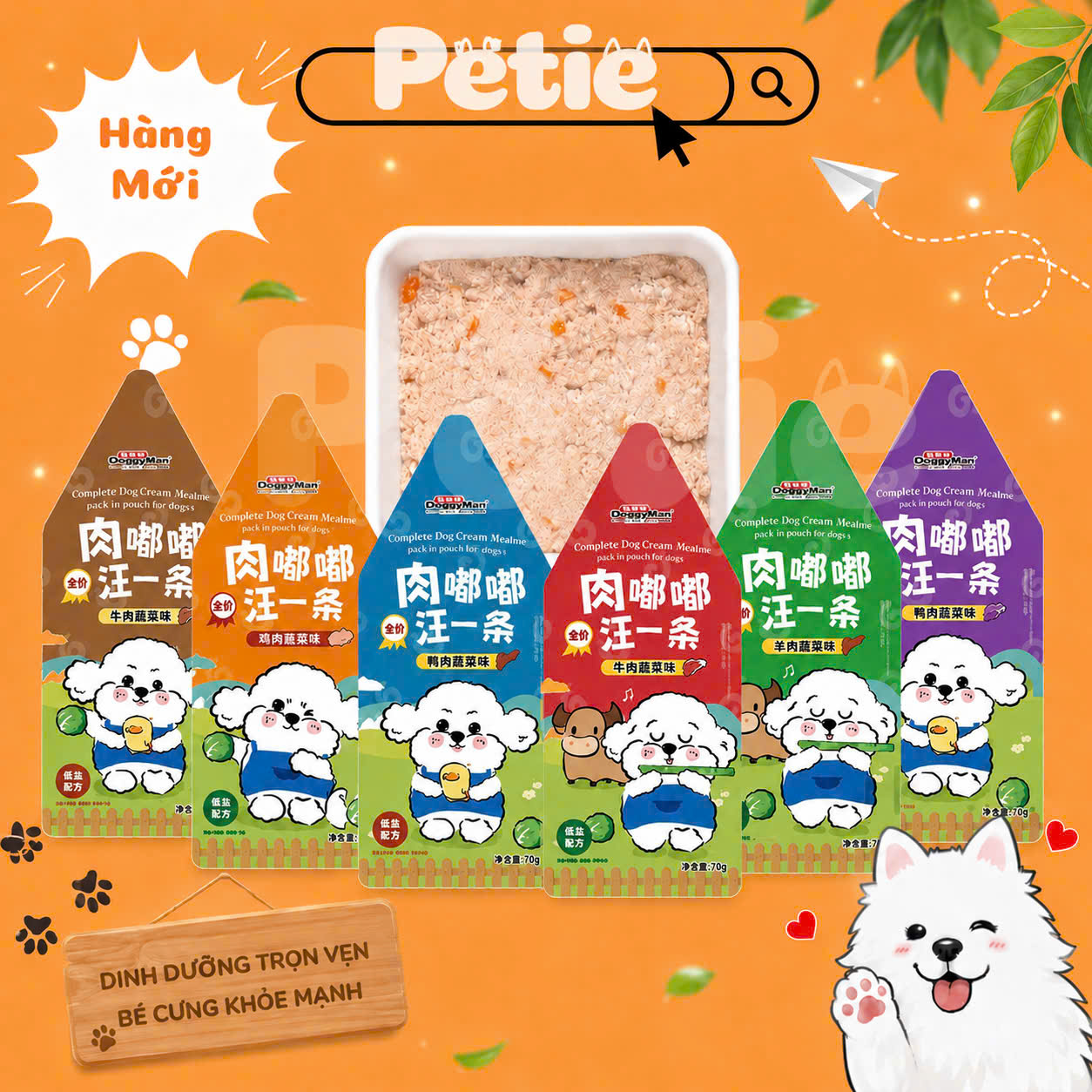 Pate Sốt Kem Cho Chó DoggyMan Gói 70g - Bổ Sung Dinh Dưỡng, Hỗ Trợ Ăn Ngon Mỗi Ngày