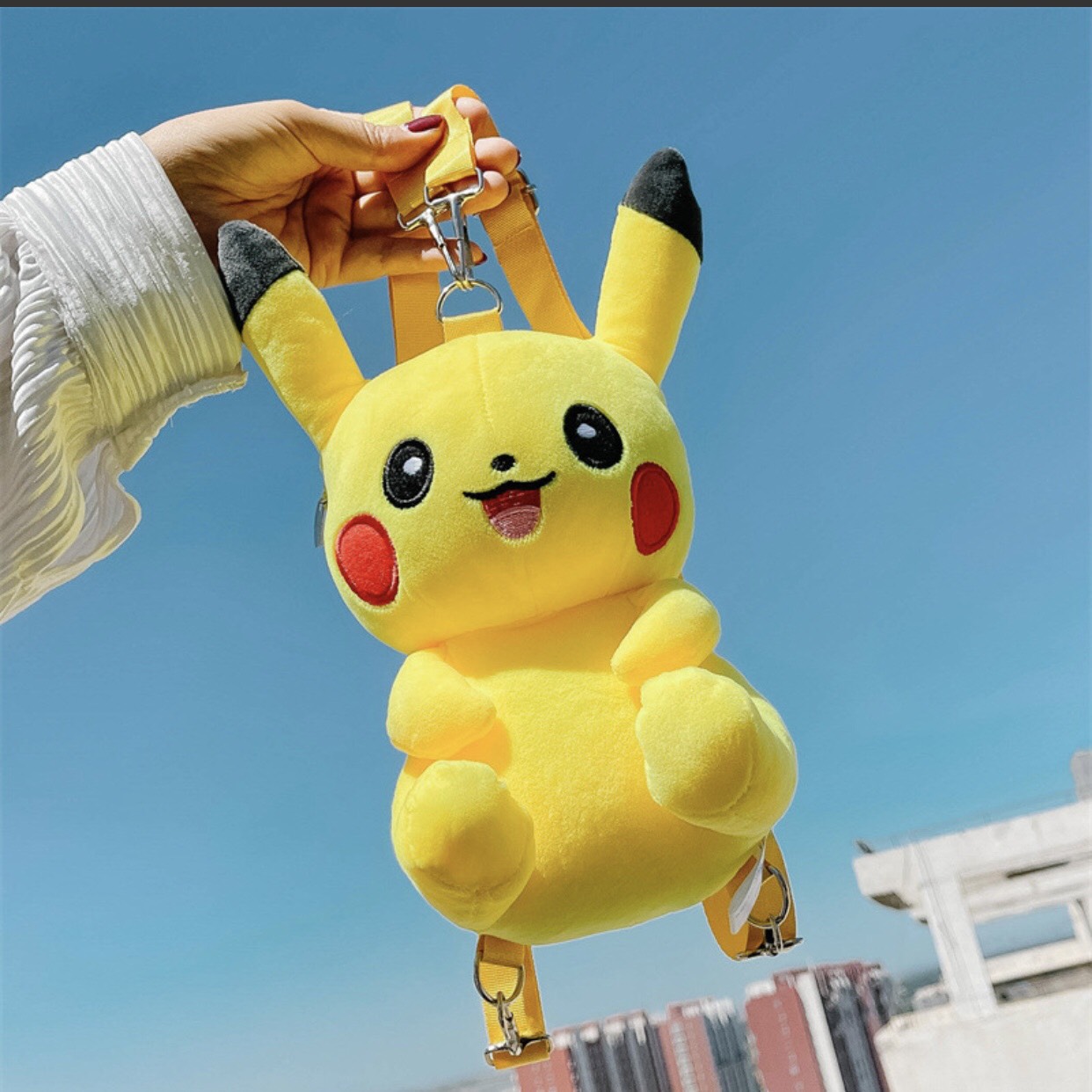 Ba lô gấu bông hình pikachu - túi đeo balo gấu xinh xắn