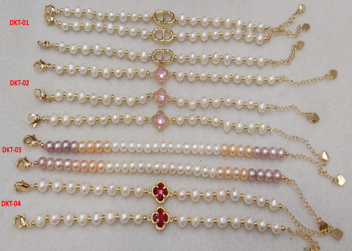 [HCM]??GIÁ SỐC??Lắc tay đính ngọc trai nuôi kiểu dáng thời trangphong cách hàn quốc (100% như hình-4 mẫu)