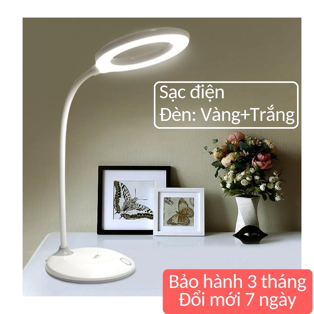 Đèn học để bàn chống cận thị sạc tích điện Chuyên dùng cho thợ Nail và Vẽ kỹ thuật Bóng led siêu bền 3 chế độ sáng Pin dung lượng lớn 2.200mAh mã KM6702