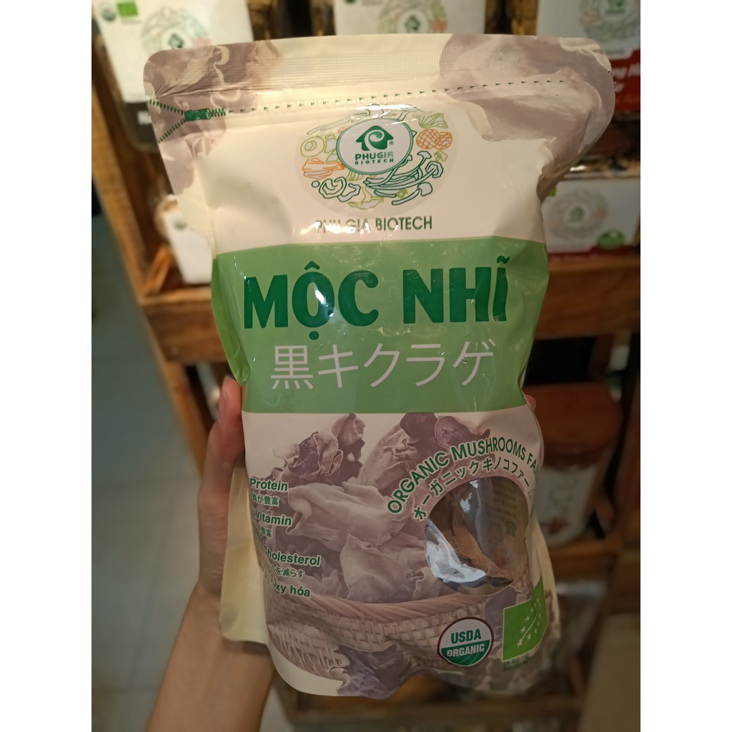 Nấm mộc nhĩ, nấm tai mèo hữu cơ phú gia nấu canh làm nem