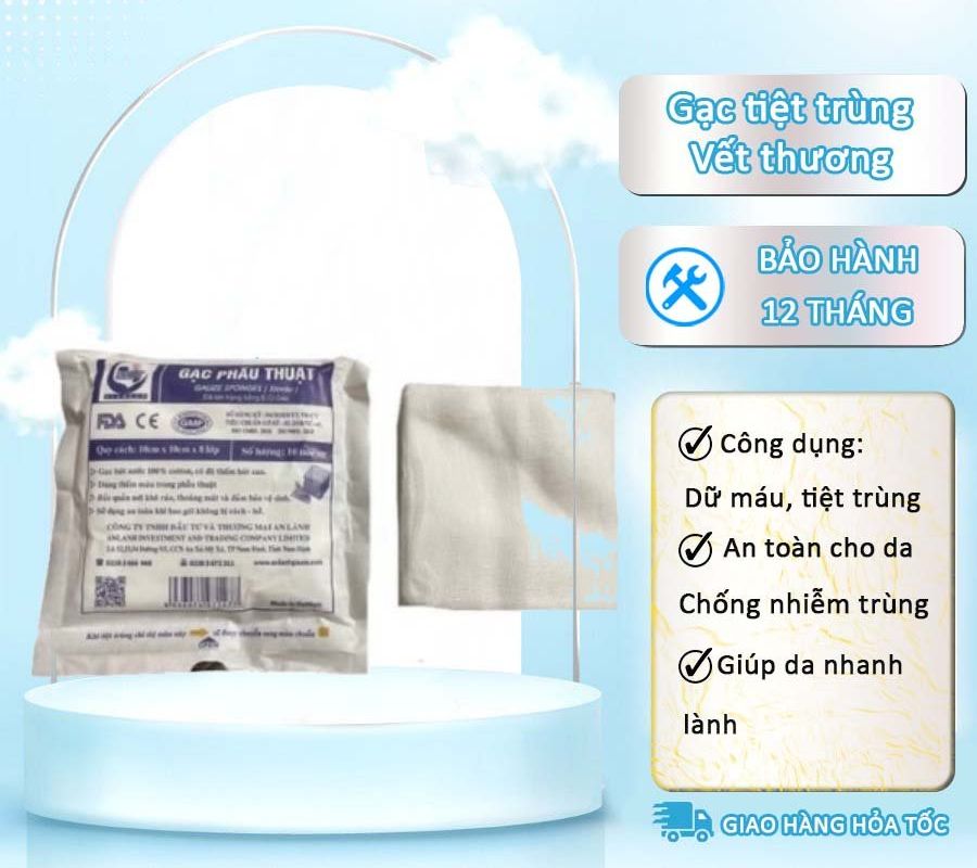 Miếng gạc - đắp mặt nạ tiệt trùng cắt sẵn 30x30cm
