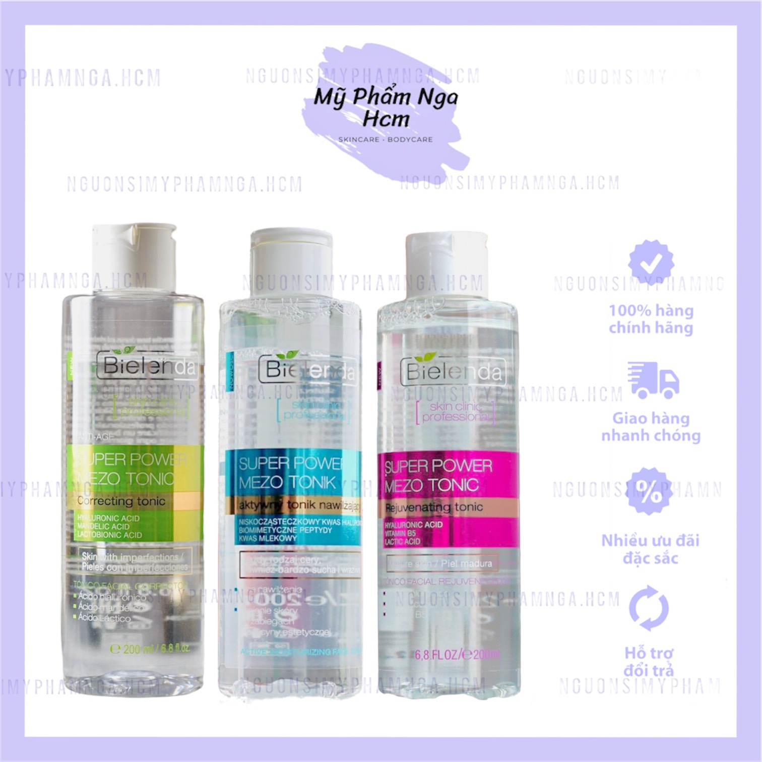 Toner bielenda - Nước hoa hồng Bielenda 3 màu