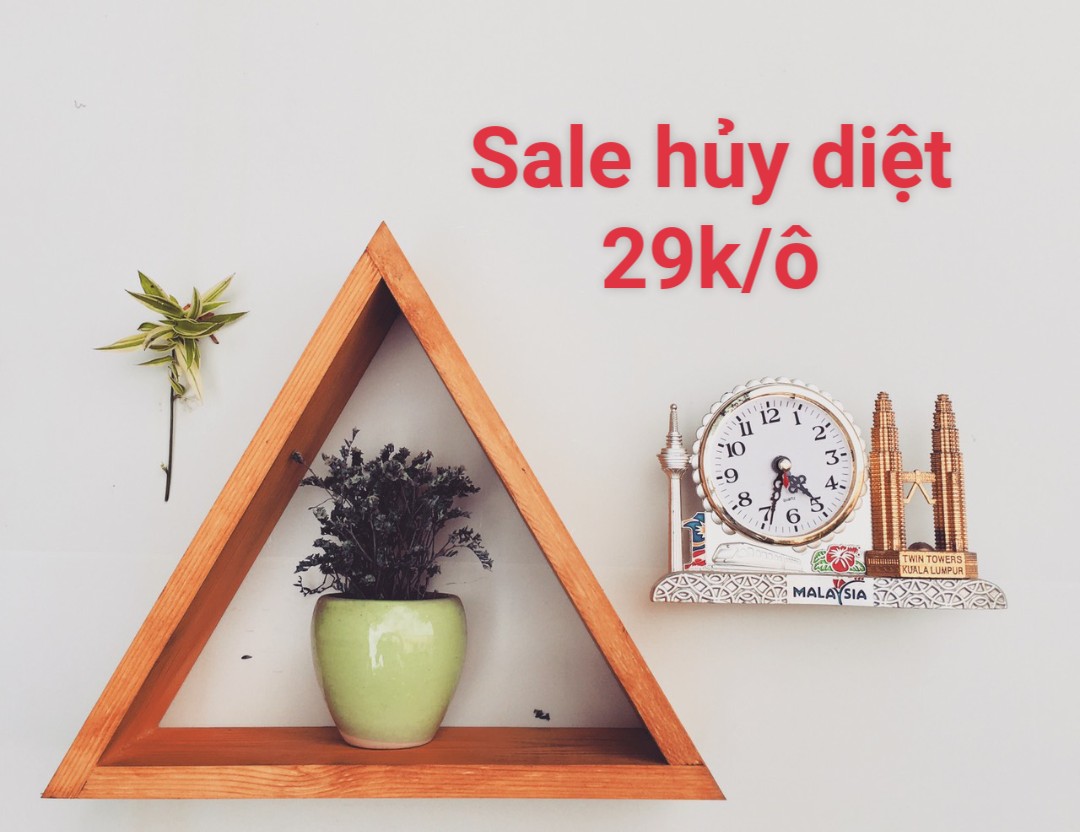 Kệ tam giác gỗ| kệ tam giác treo tường| kệ decor tam giác hpktt 17