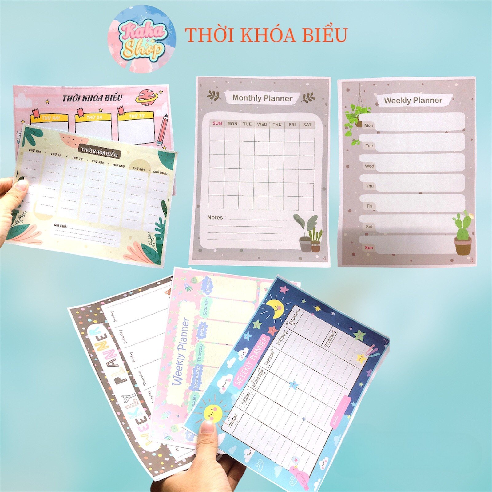 Decal thời khóa biểu các loại ✨ hình dán thời khóa biểu, thời gian biểu, weekly planner... - sticker dễ dán, tiện lợi.