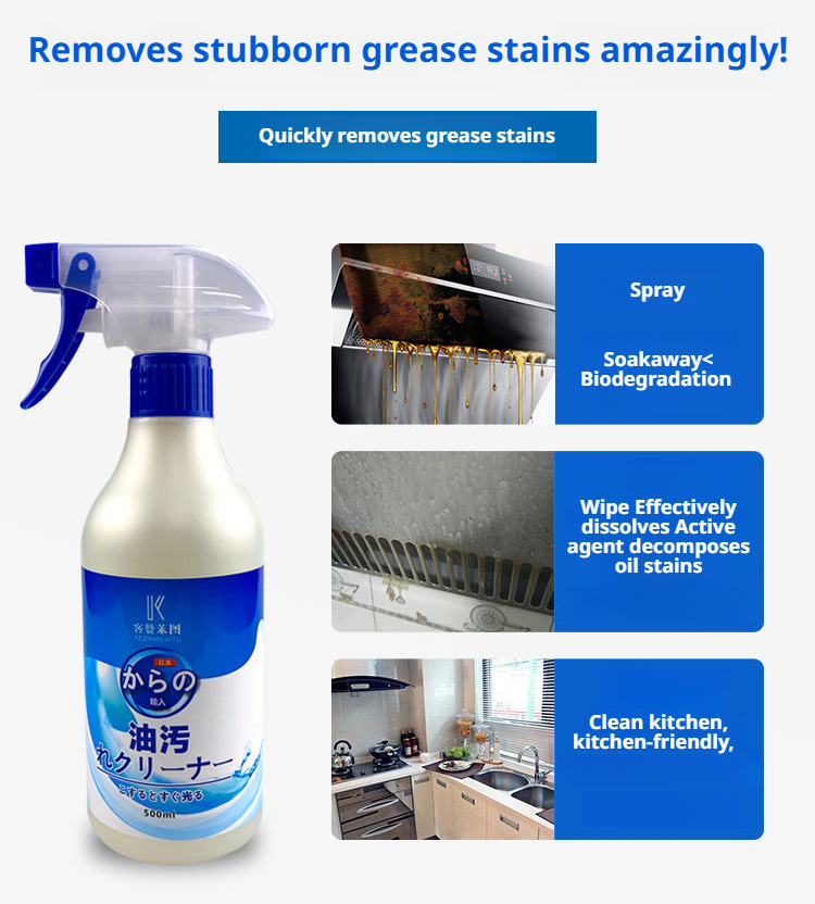 Powerful detergent spray to remove oil stains