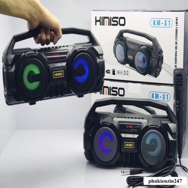 Loa Kẹo Kéo KIMISO Có Mic Hát Karaoke Nghe Nhạc Bluetooth -  Loa bluetooth, loa kraoke cắm thẻ nhớ, nghe đài FM Siêu Hay - Tặng kèm Mic - Bảo hành uy tín tại DuyBinhTs Shop