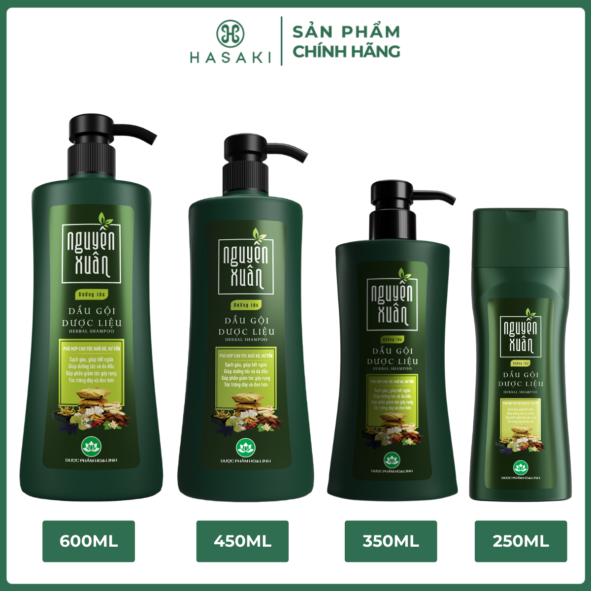 Dầu Gội Dược Liệu Nguyên Xuân Cho Tóc Hư Tổn Herbal Shampoo Hasaki Sản Phẩm Chính Hãng