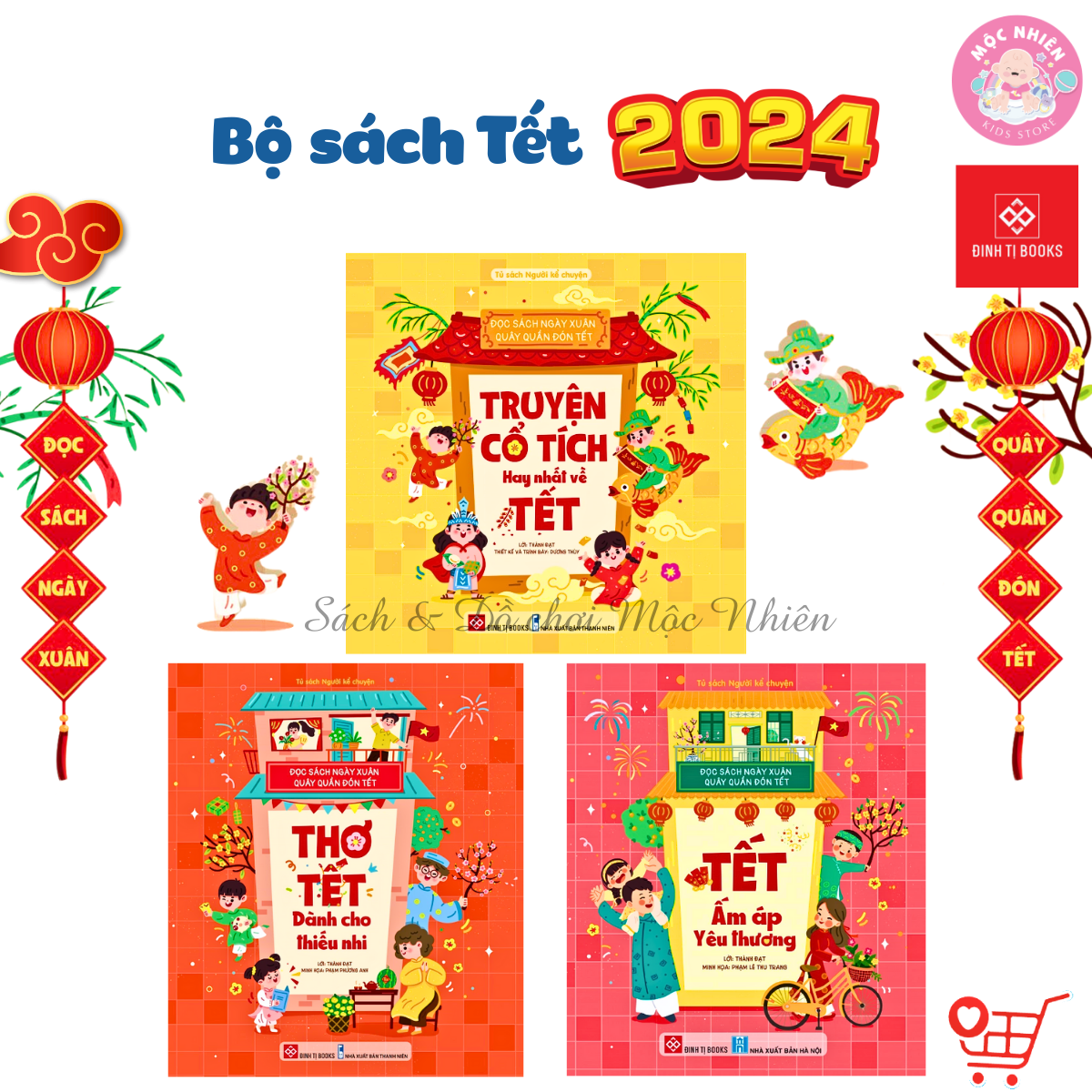 Sách - combo 03 cuốn tết 2024 - đọc sách ngày xuân, quây quần đón tết - đinh tị books