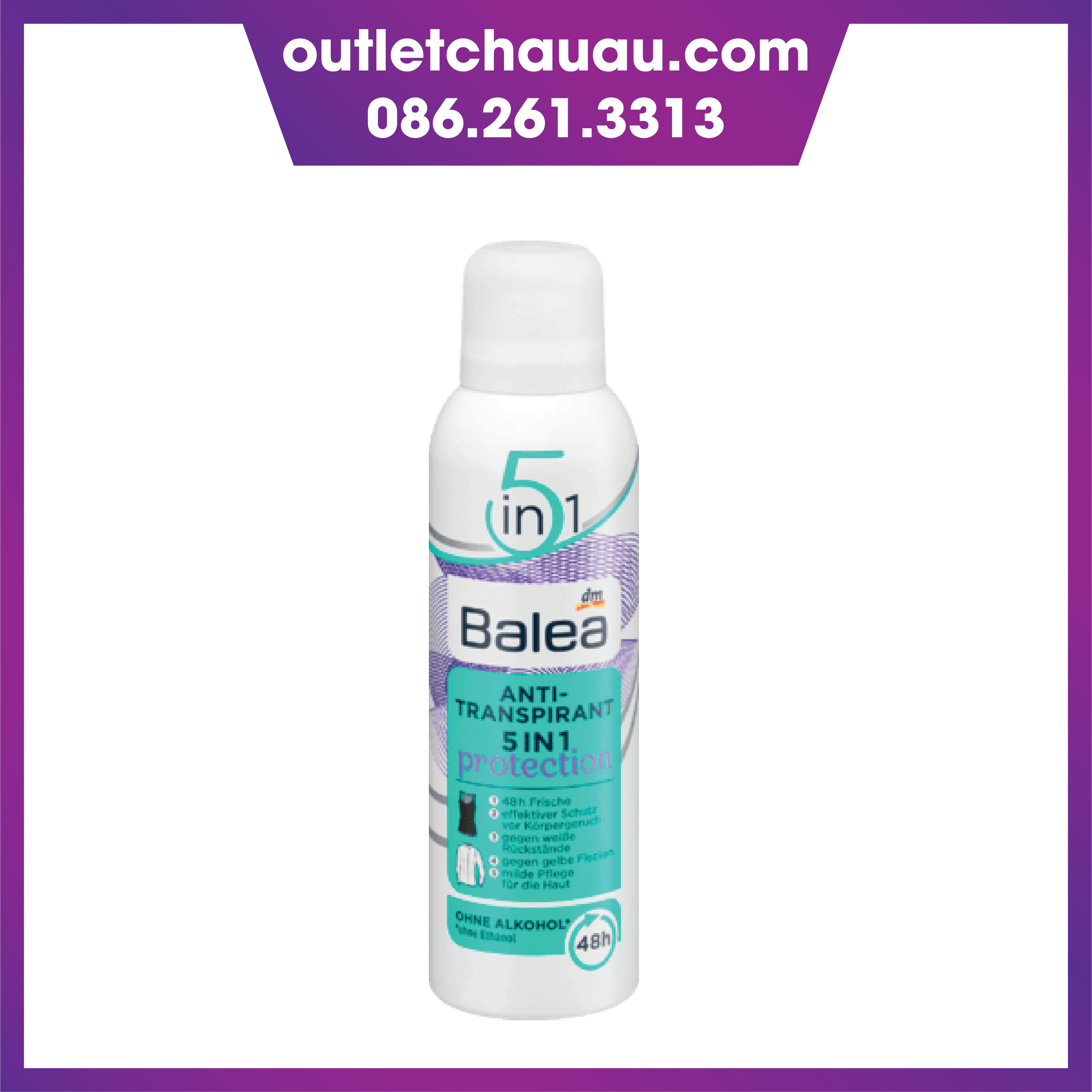 Xịt khử mùi balea 5 in 1 protection 200ml
