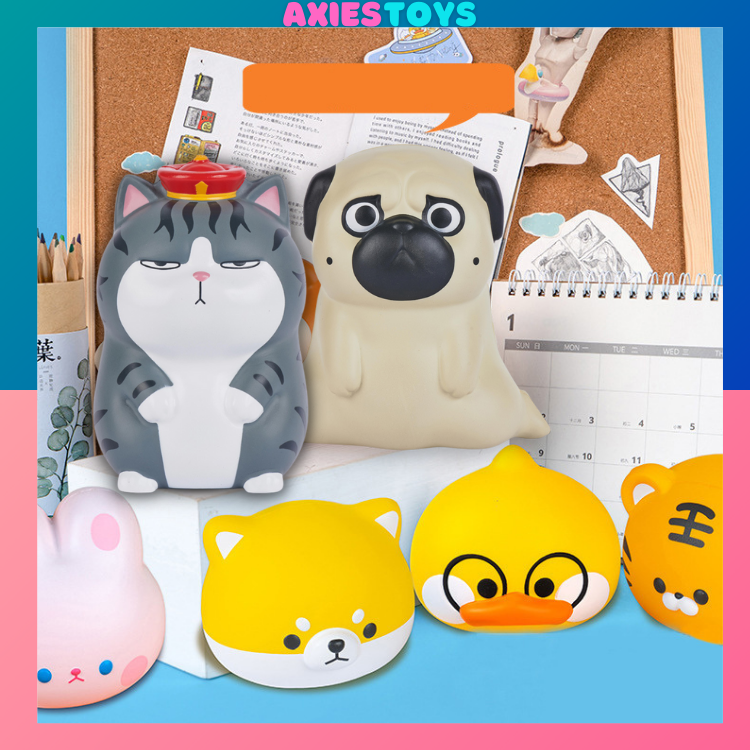 Squishy chính hãng chậm tăng đồ chơi giảm stress, squishi thú ú móc treo ba lô