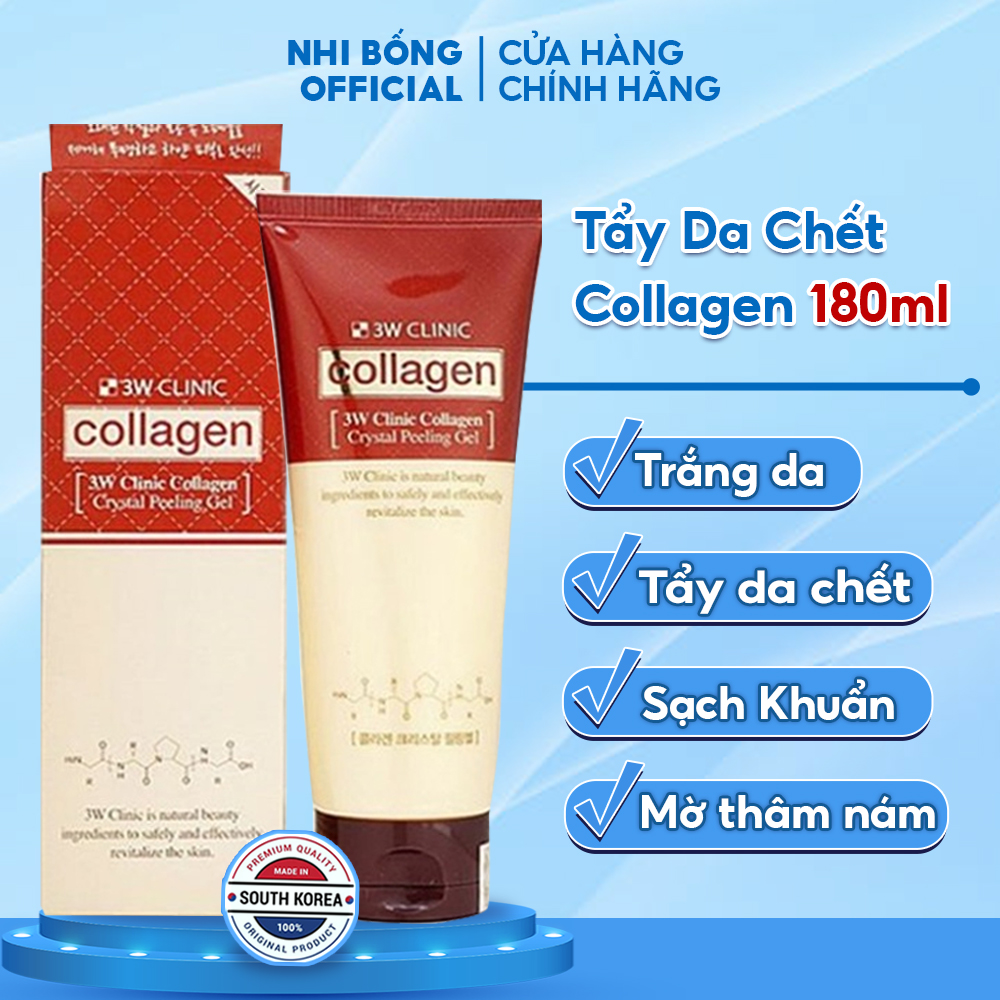 Tẩy Da Chết Chiết Xuất Từ Collagen Crystal Peeling Gel Hàn Quốc 180ml Giúp Loại Bỏ Tế Bào  Da Chết Sạch Khuẩn & Trắng Da