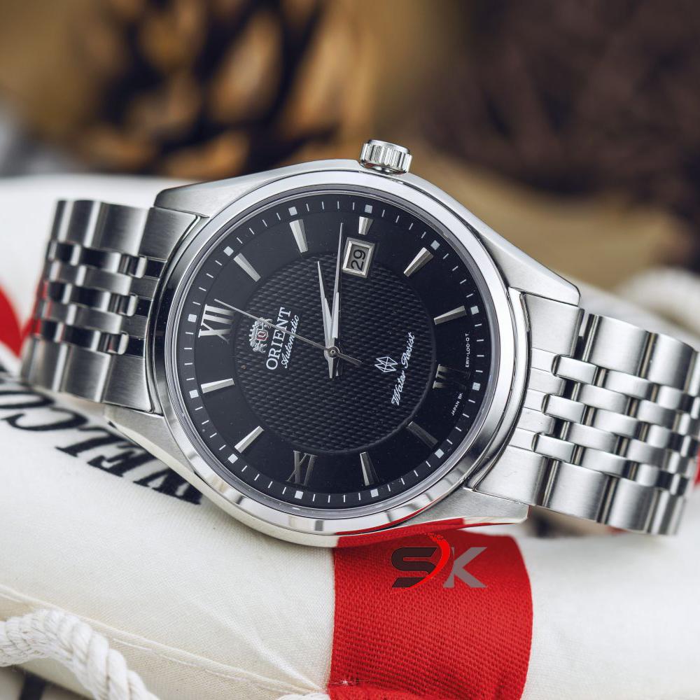 Đồng Hồ Cơ Nam Orient Classic Mặt Đen Vỏ Dây Thép Không Gỉ Máy Cơ Japan Automatic ORCS02DE