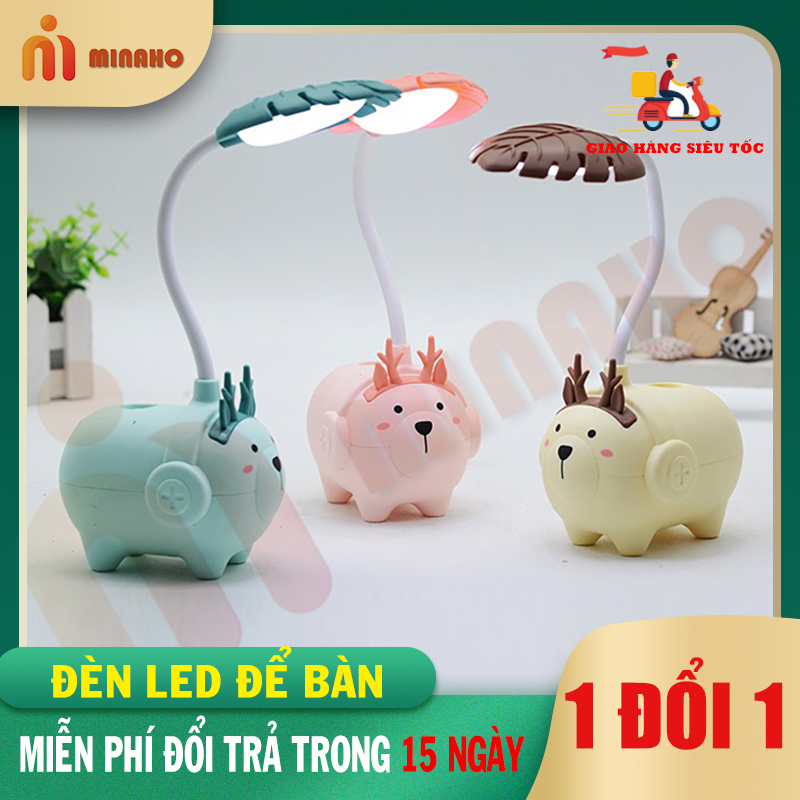 Đèn led học để bàn chống cận tích điện hình con vật ngộ nghĩnh minaho