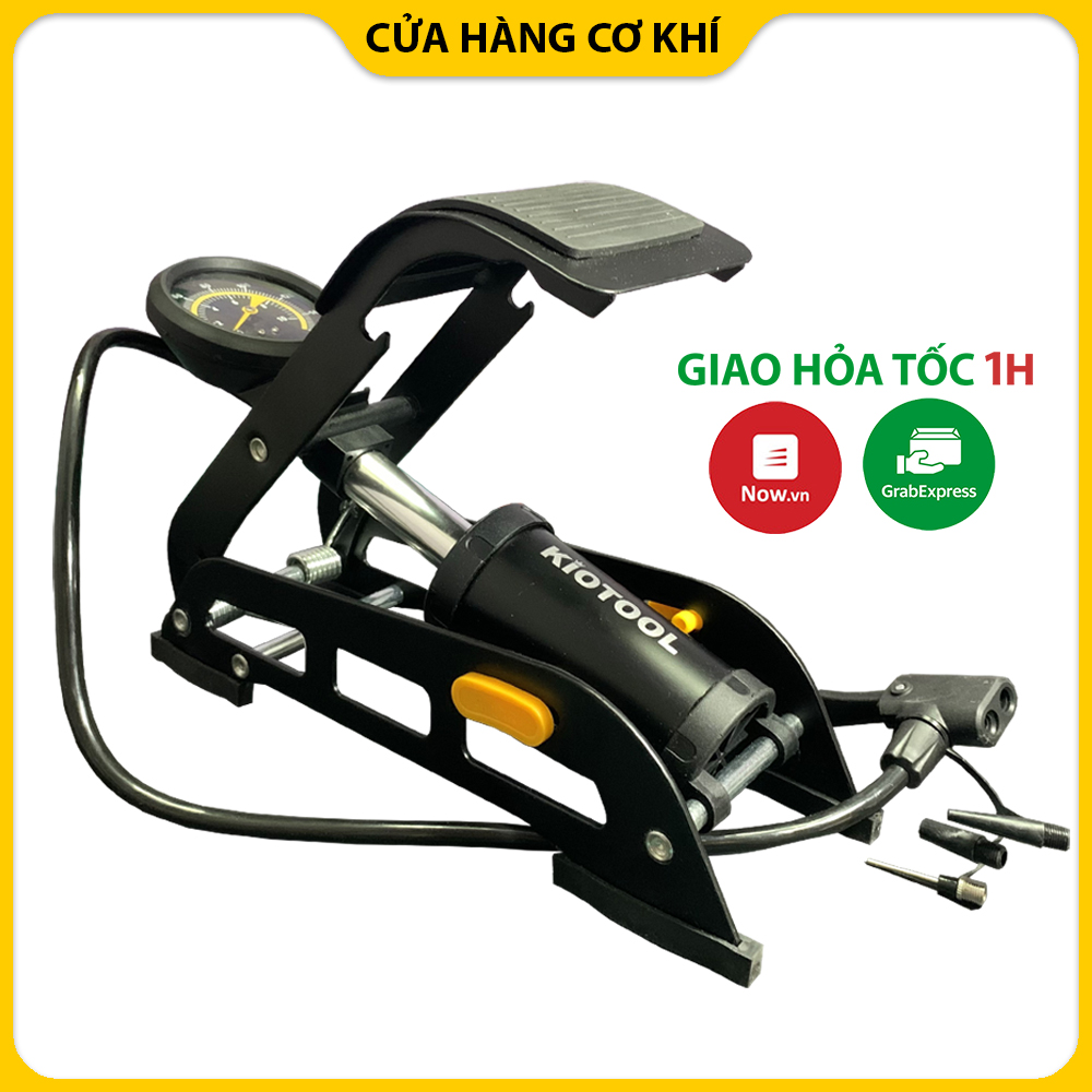 Bơm xe máy - xe đạp dây bơm hơi được làm từ cao su cao cấp chống gập và với  pitton sẽ  - Bảo Hành 5 năm Đồng hồ đo áp suất, van bơm có đầu gài tiện lợi cho Ô tô , xe Honda và xe đạp , bơm bóng , phao bơi , bể tắm cho bé... Bàn đạp có thể xếp lại được một