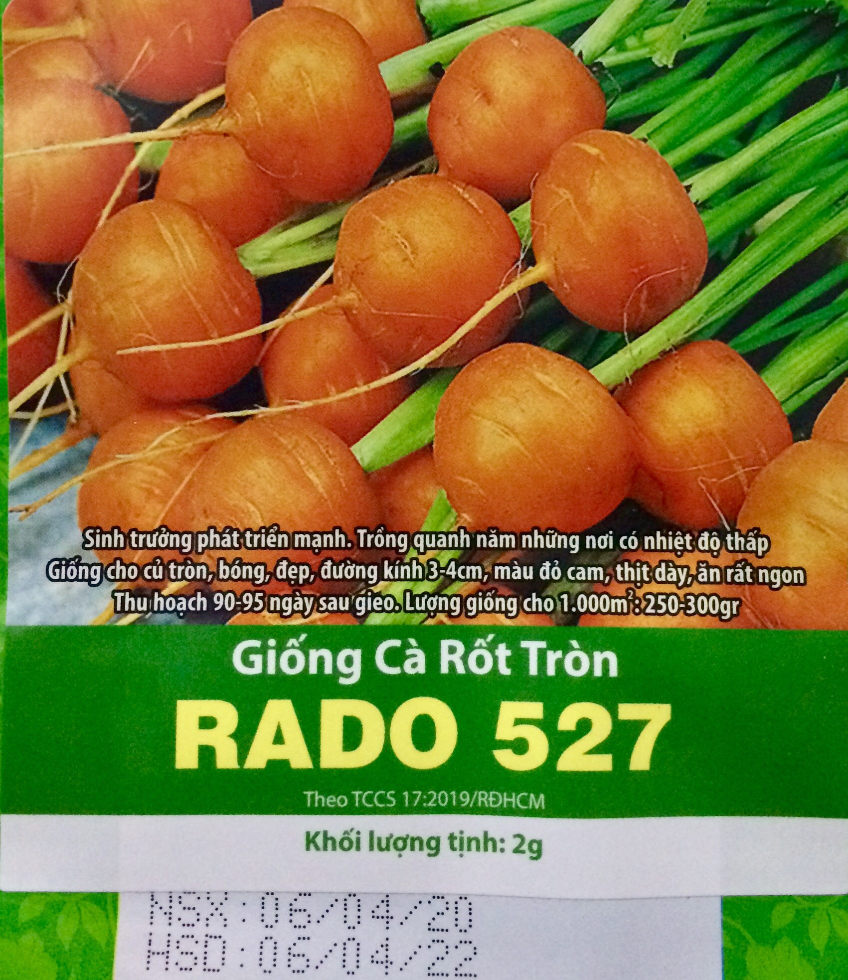 [HCM]Gói 2gr Hạt Giống Cà Rốt Tròn hàng Cty Chất Lượng Tốt