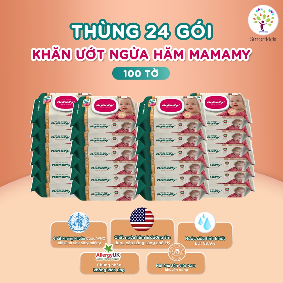 Combo 24 gói khăn ướt mamamy 100 tờ/gói