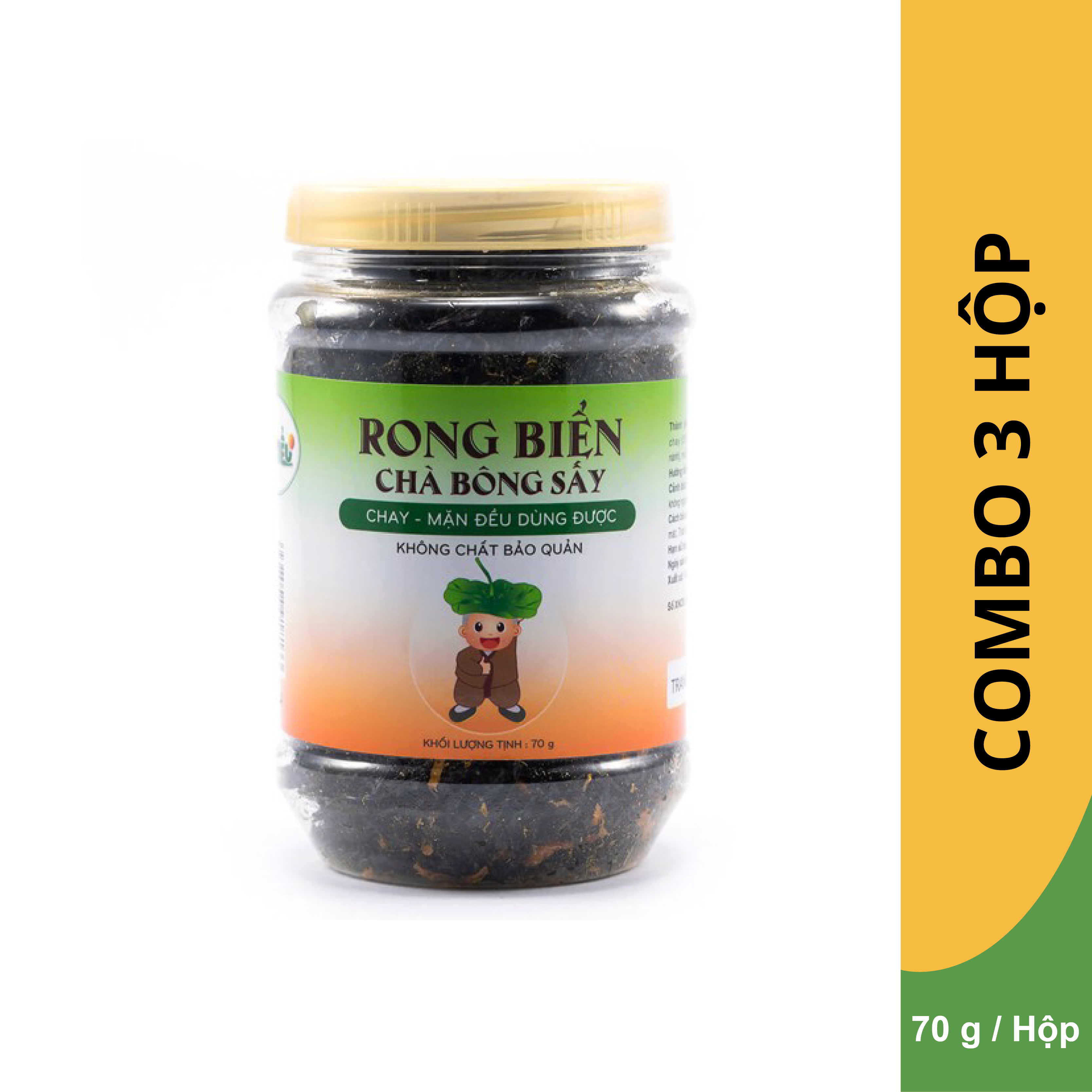 Combo 3 Hộp Rong Biển Chà Bông Sấy Chú Tiểu (70g/Hộp)