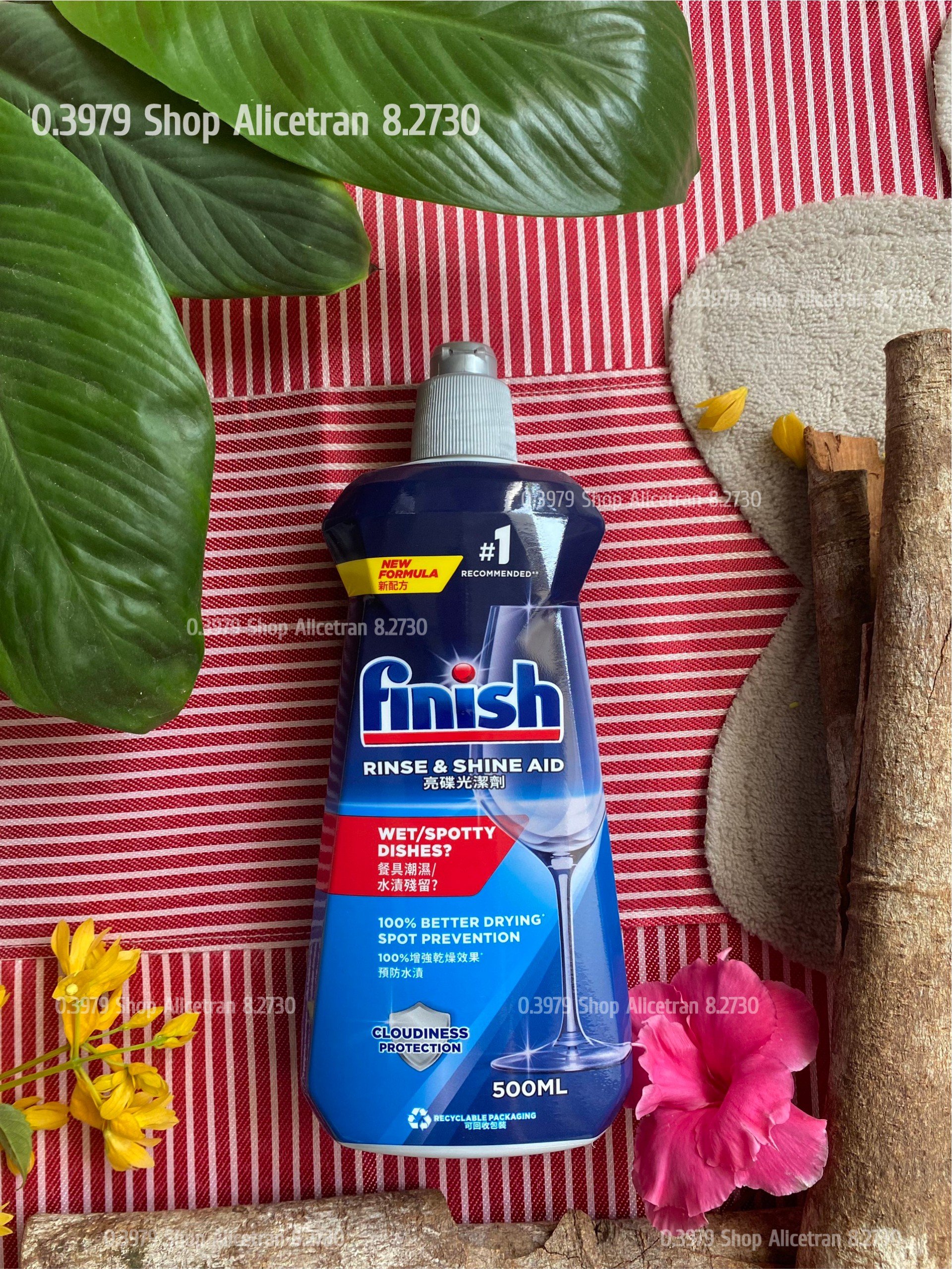 500ml chai Nước bóng Finish Klarspüler, Chất trợ xả dùng cho máy rửa chén bát