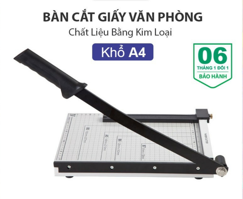 Bàn Cắt Giấy Khổ A4 Chất Liệu Bằng Kim Loại ( Có Chốt Giữ )