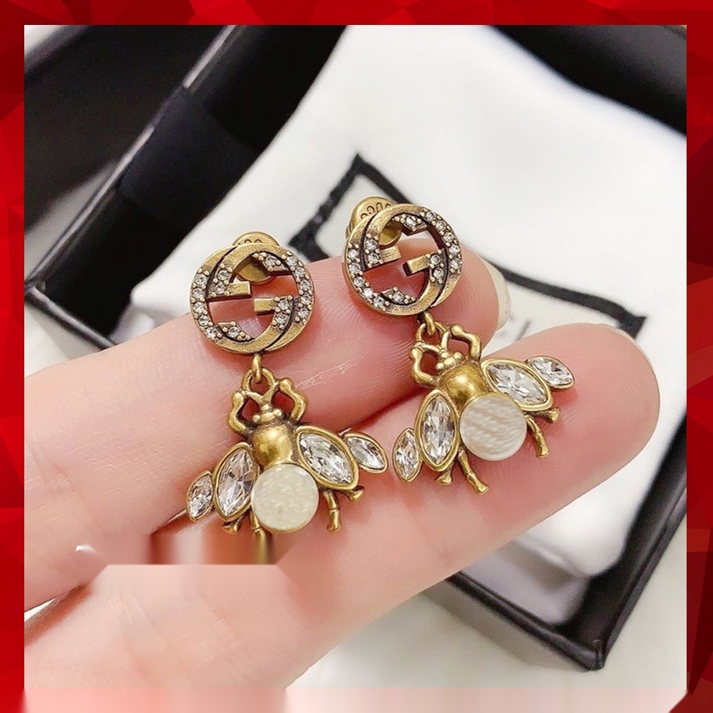 Bông tai thương hiệu gg con ong mạ vàng màu vintage sang chảnh tb442 tobi store