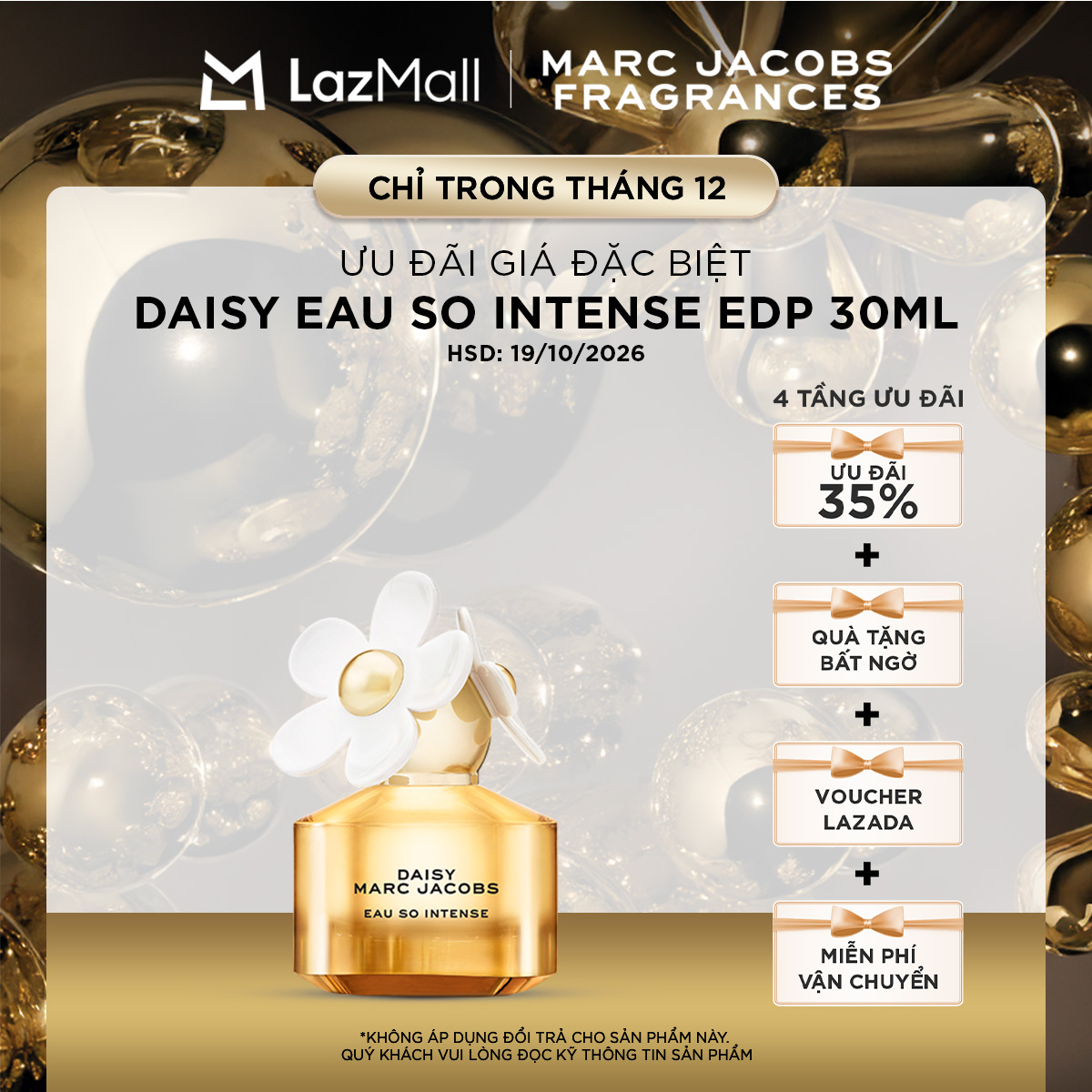   CLEARANCE SALE  Nước hoa Nữ Marc Jacobs DAISY Eau so Intense EDP 30ml  KHÔNG ÁP DỤNG ĐỔI TRẢ  