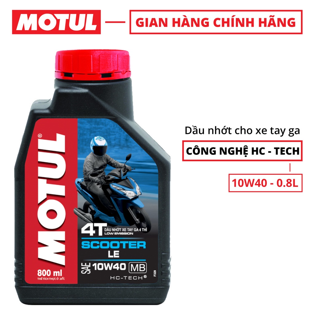 Dầu nhớt xe tay ga motul scooter le 4t 10w40 - 800ml