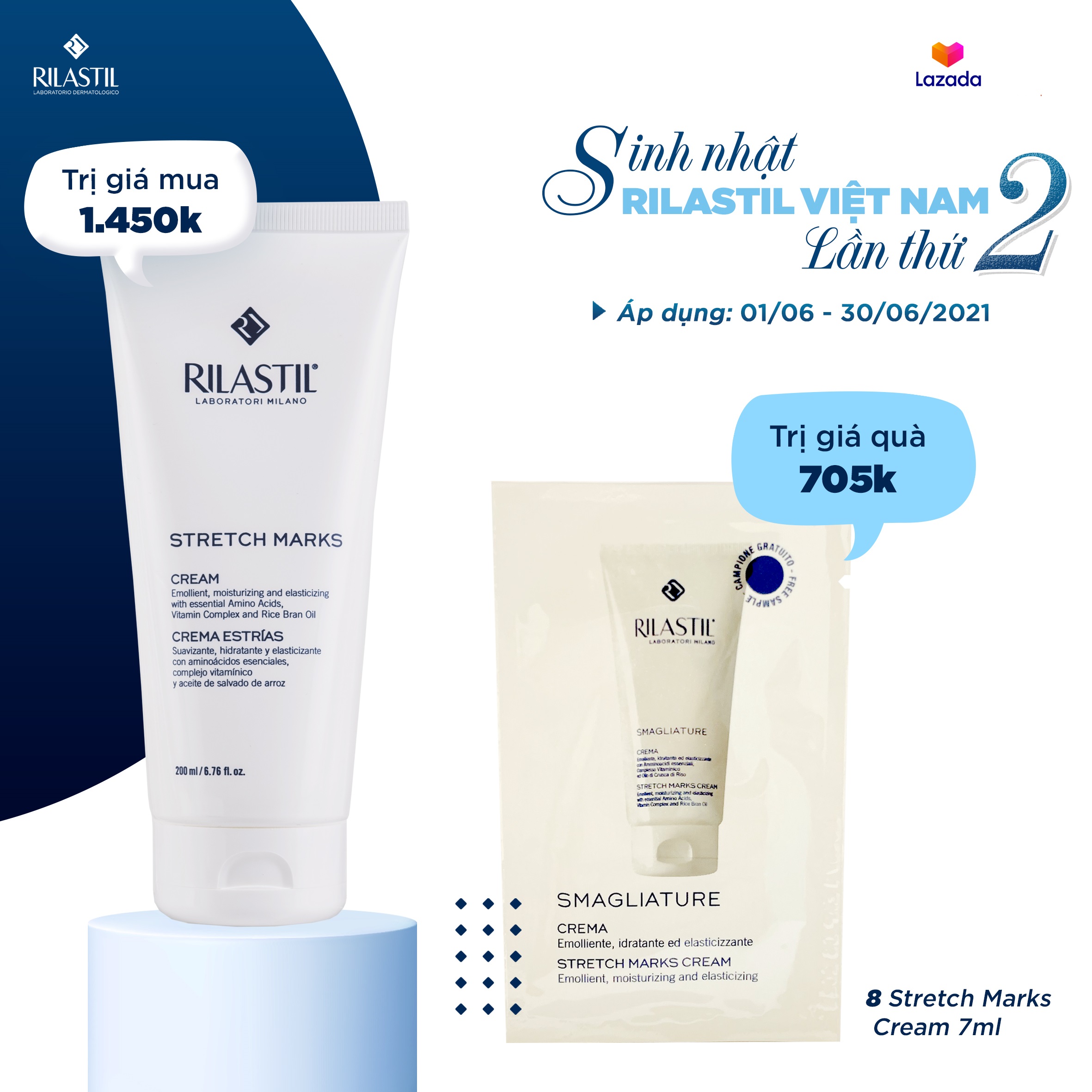 Kem chống rạn da Rilastil Stretch Mark 200ml