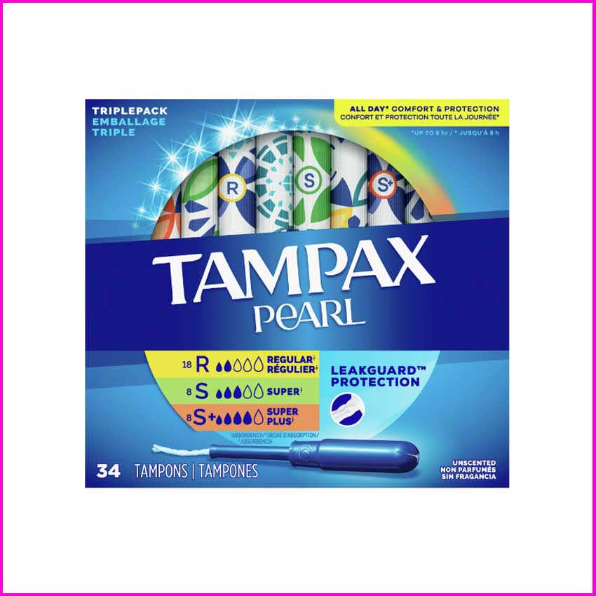 Băng vệ sinh Tampon siêu thấm Tampax Pearl Regular, Super, Super Plus 34 miếng